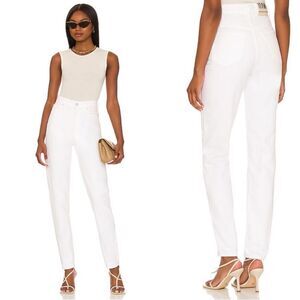 Mother Snacks High Waisted Twizzy Skimp Jeans in Sticky Rice $198